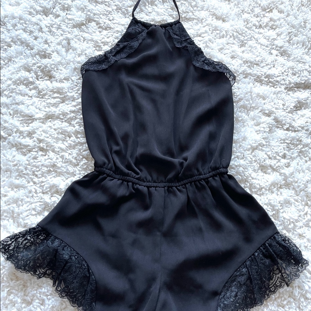 black lace romper